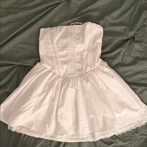 BabyBoo White Strapless Mini Dress